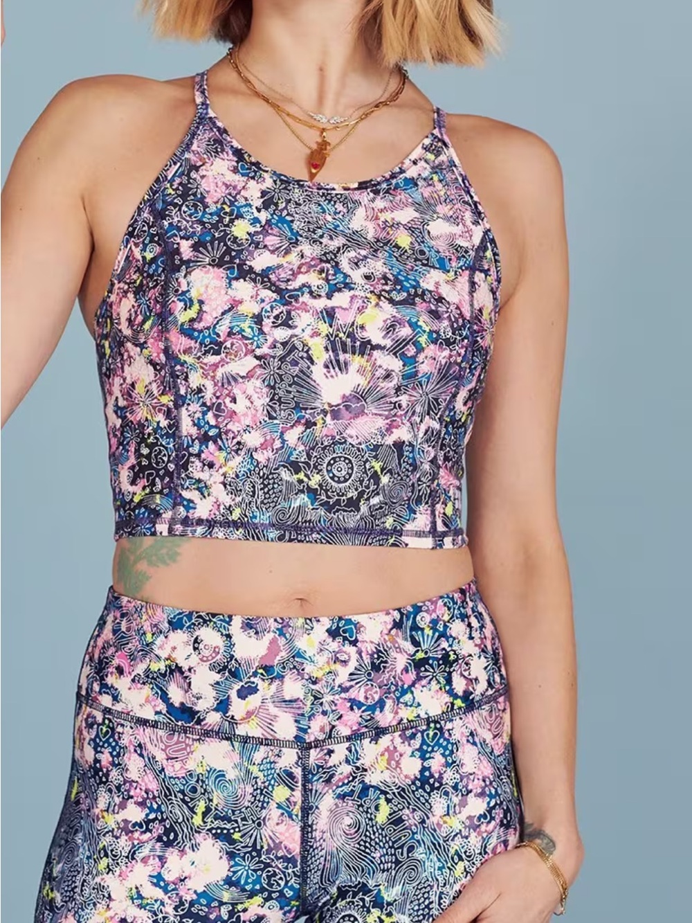 Sweaty Betty white and black activewear top